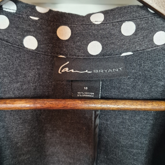 Lane Bryant Polka Dot Blazer Jacket - Black/gray & White Size 18 - Picture 2 of 10